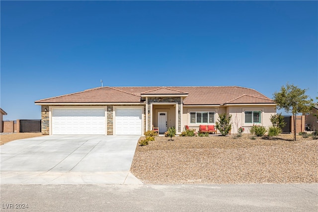 view of front facade with a garage