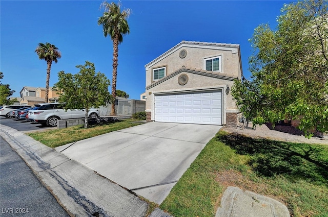 view of property with a garage