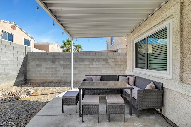 view of patio with an outdoor hangout area