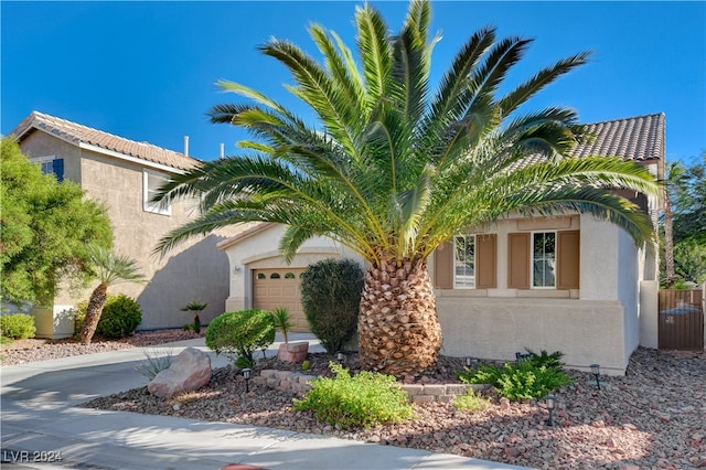 view of front of home with a garage