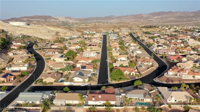 aerial view with a mountain view