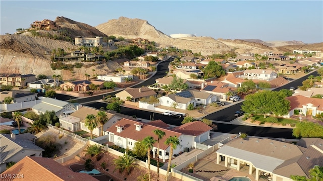 drone / aerial view with a mountain view