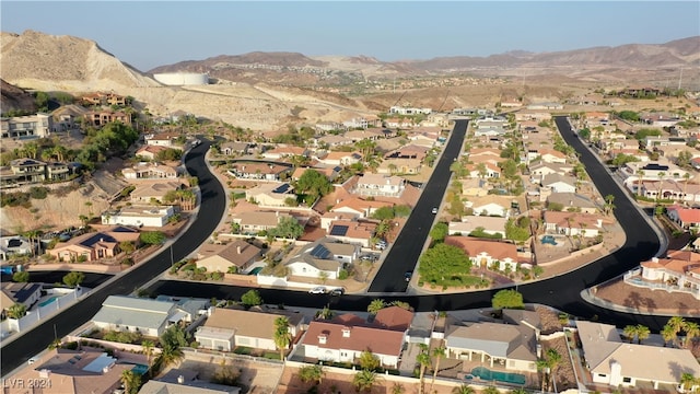 aerial view with a mountain view