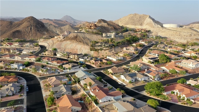 aerial view with a mountain view