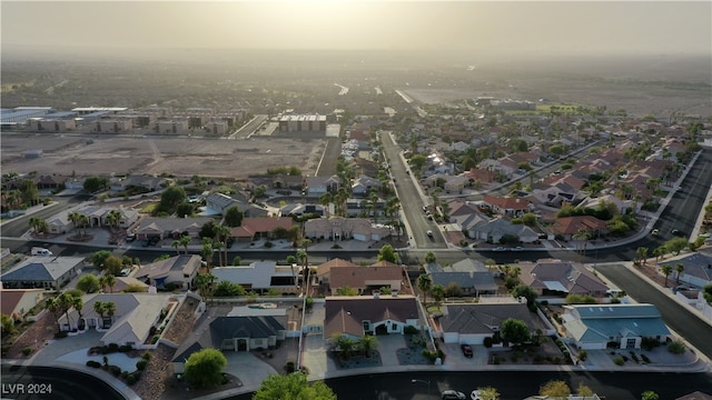 view of aerial view at dusk