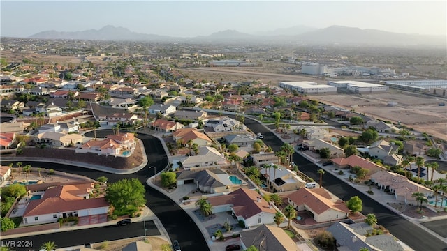 drone / aerial view with a mountain view