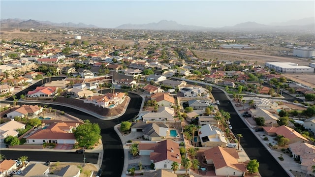 bird's eye view with a mountain view