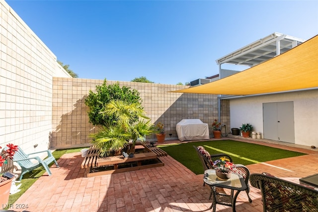 view of patio / terrace featuring grilling area