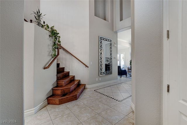 view of tiled foyer entrance