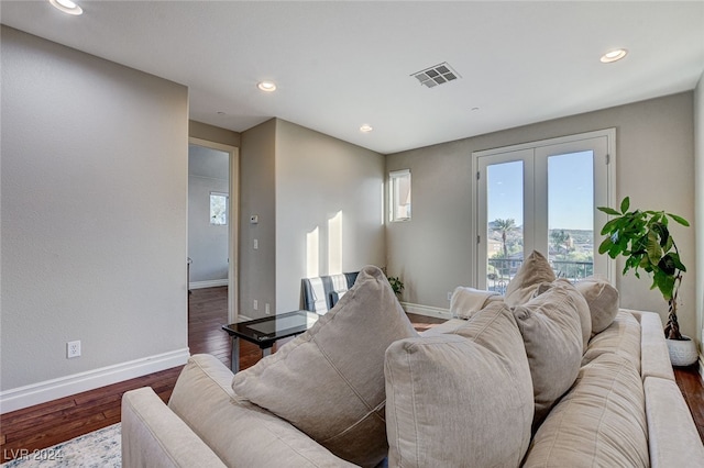 living room featuring hardwood / wood-style flooring