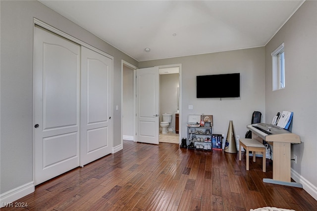 office featuring dark hardwood / wood-style flooring