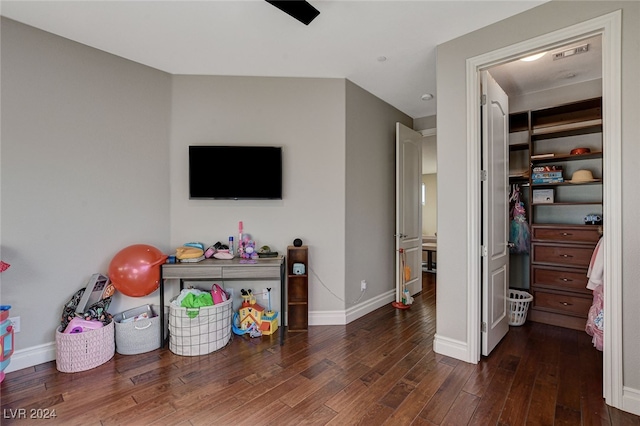 interior space featuring dark wood-type flooring