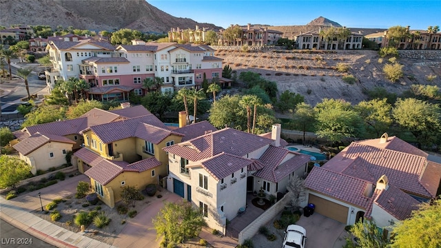 bird's eye view featuring a mountain view