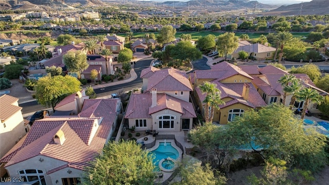 aerial view featuring a mountain view