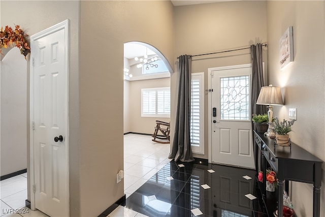 view of tiled entrance foyer