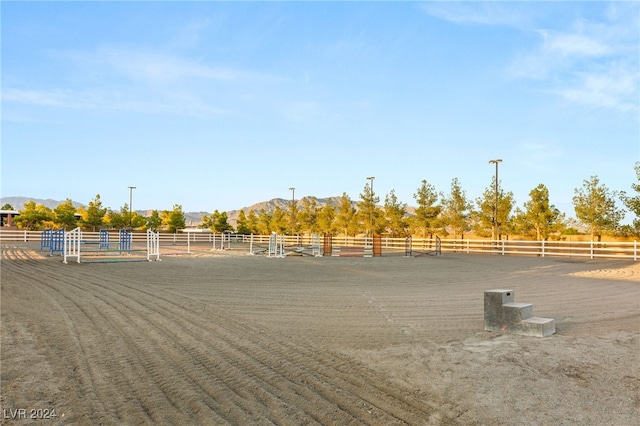 exterior space with a rural view