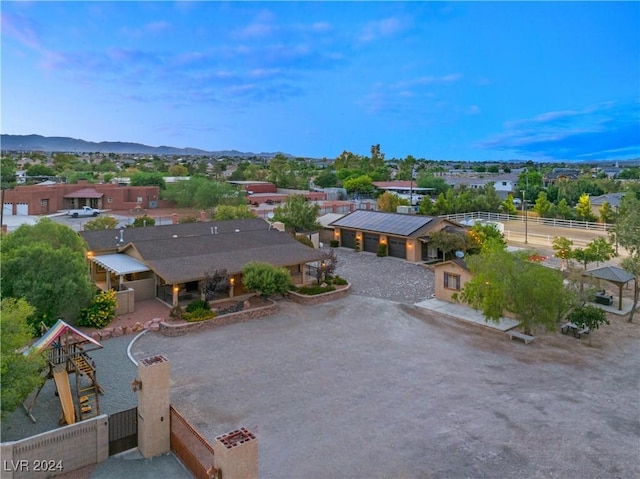 bird's eye view with a mountain view