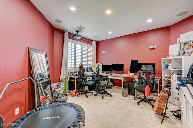 view of carpeted office