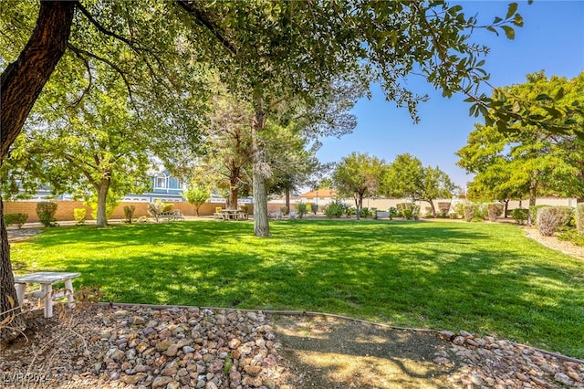 view of yard with fence