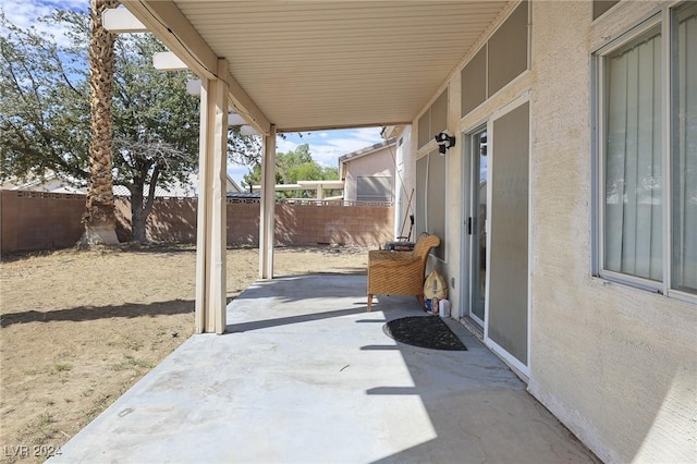 view of patio with a fenced backyard