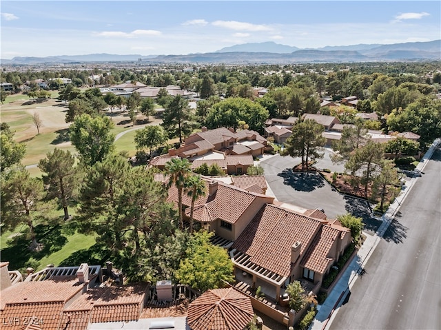 aerial view with a mountain view