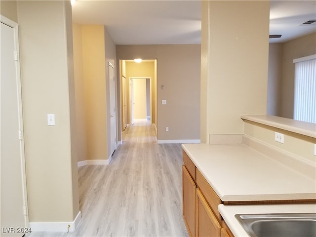 kitchen featuring light hardwood / wood-style flooring