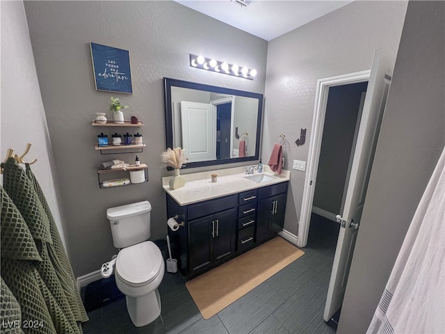 bathroom with toilet and vanity