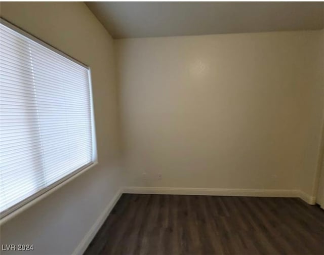 spare room featuring dark wood-type flooring