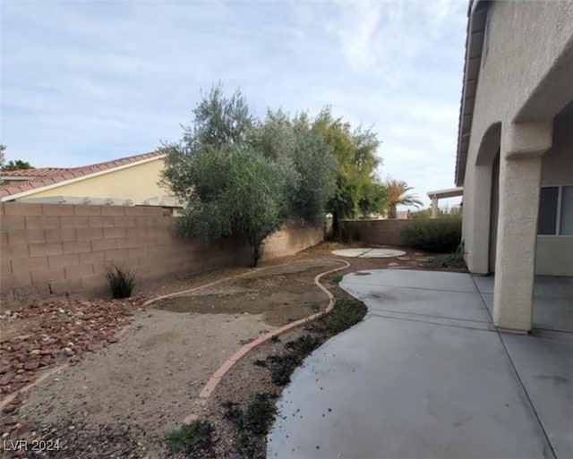 view of yard with a patio area