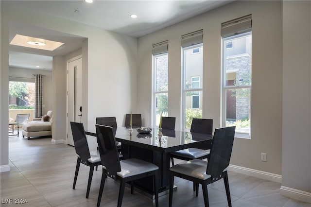 dining space featuring a wealth of natural light