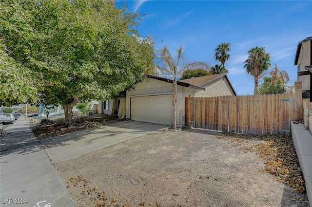 view of front of house with a garage