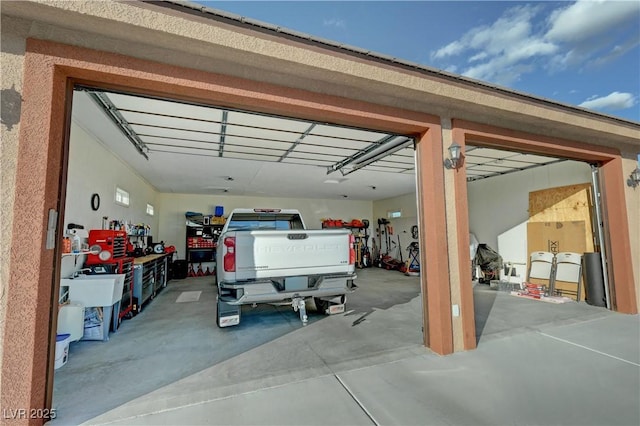 view of garage