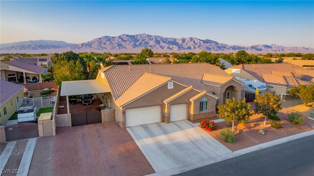 mediterranean / spanish-style house featuring a mountain view