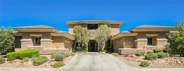 prairie-style house with a garage