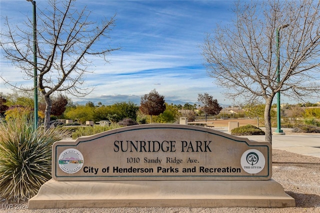 view of community sign