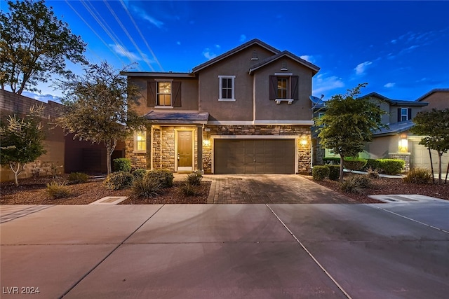 front facade featuring a garage