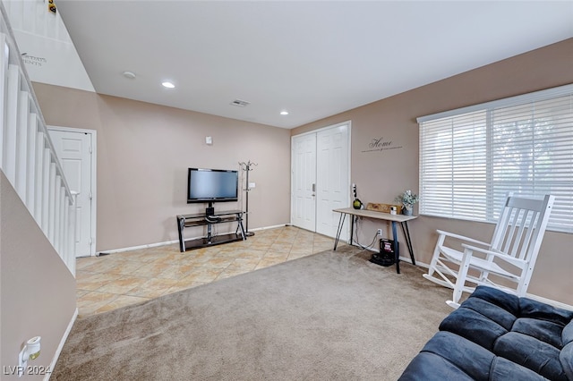 view of carpeted living room