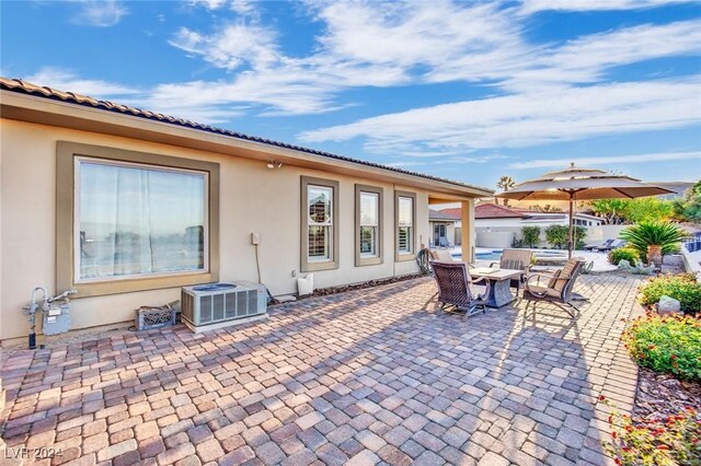 view of patio / terrace featuring central AC