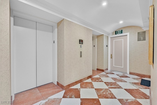 foyer with elevator