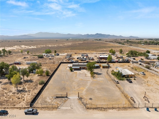 bird's eye view featuring a mountain view and a rural view