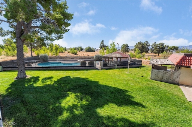 view of yard featuring a gazebo