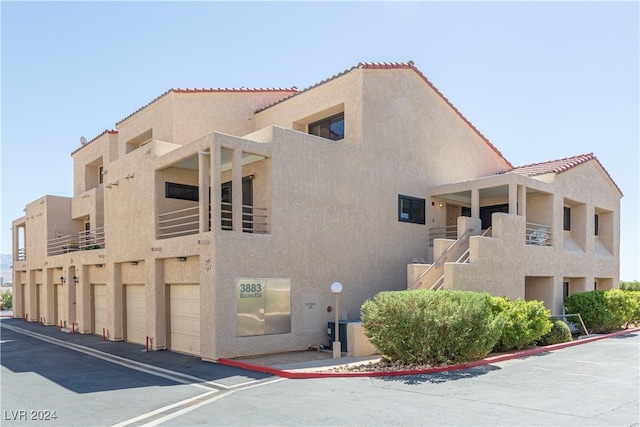 view of property featuring a garage