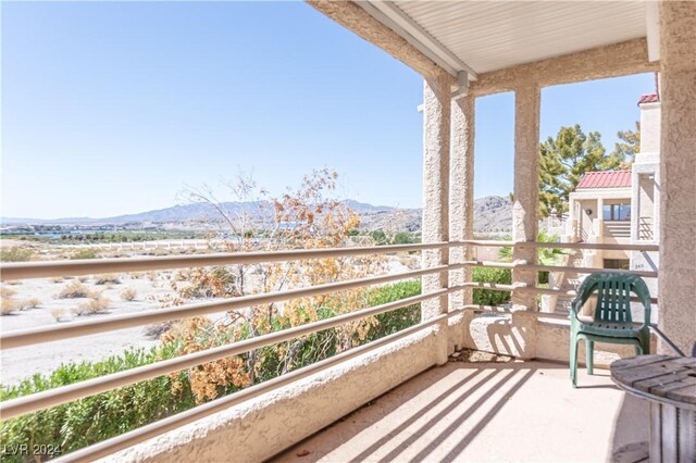 balcony with a mountain view