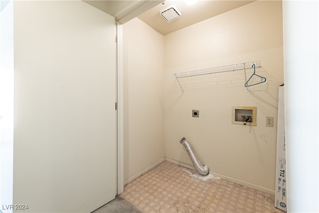 laundry room with hookup for a washing machine and hookup for an electric dryer