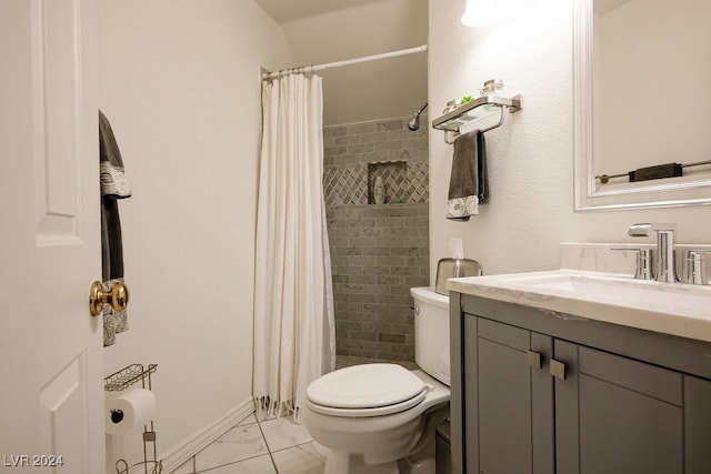 bathroom featuring vanity, toilet, and a shower with shower curtain