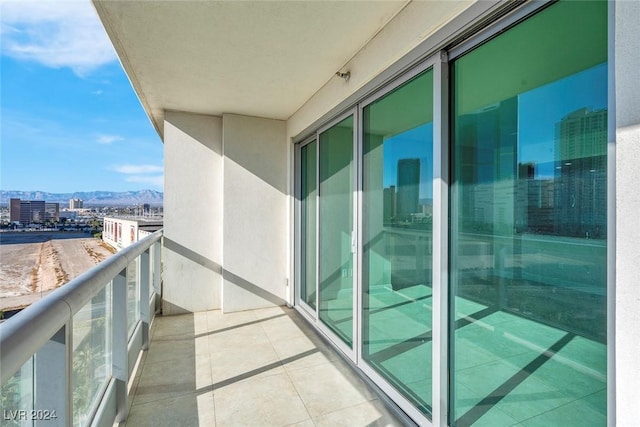 balcony with a mountain view