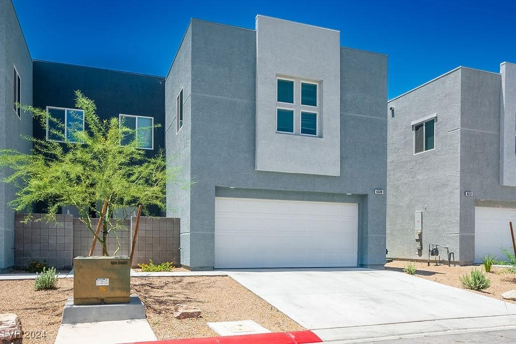 contemporary home featuring a garage