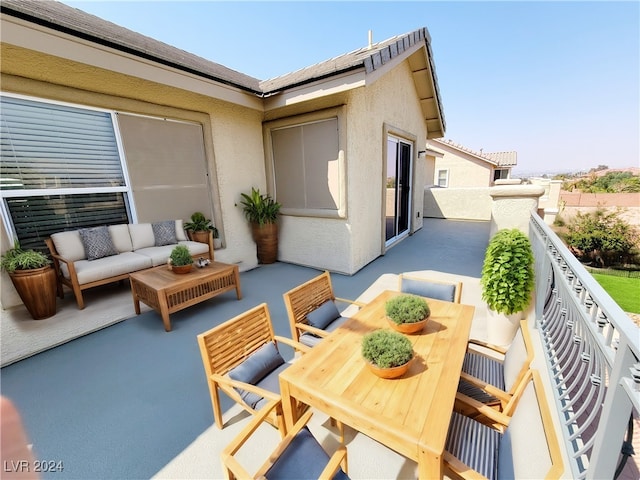 balcony featuring outdoor lounge area