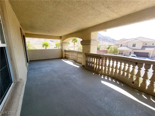 balcony with a mountain view