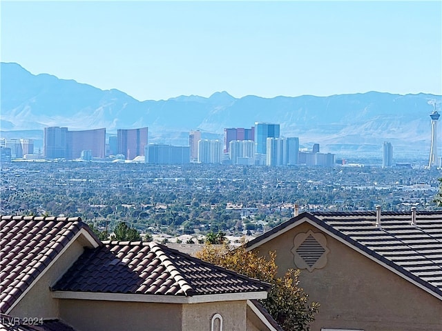 property's view of city with a mountain view